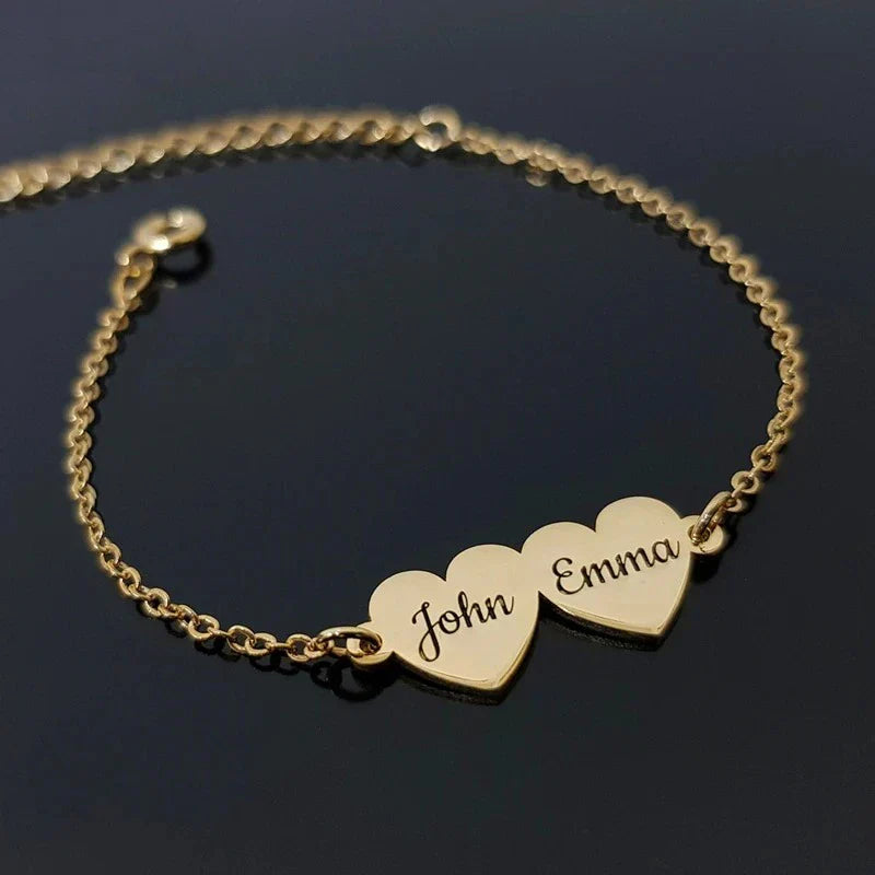 Bracelet Cœurs Prénoms Gravés