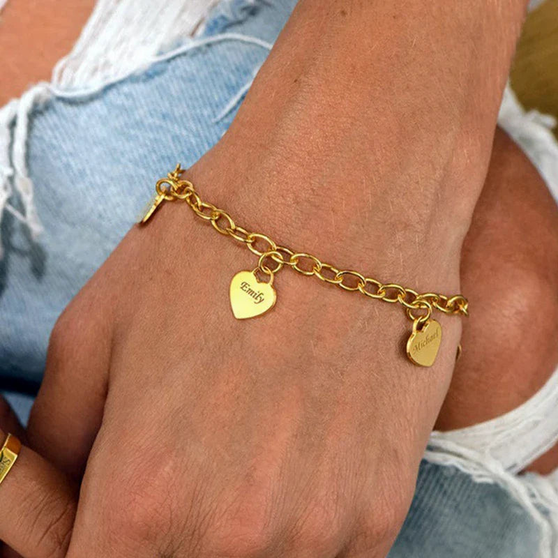 Bracelet Personnalisé Cœur Prénoms