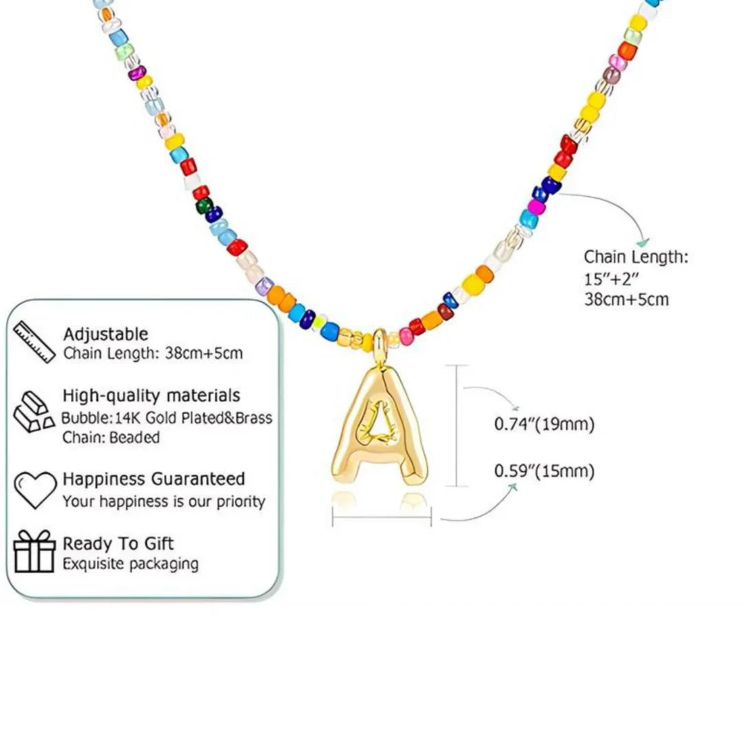 Collier Initiale Colorée