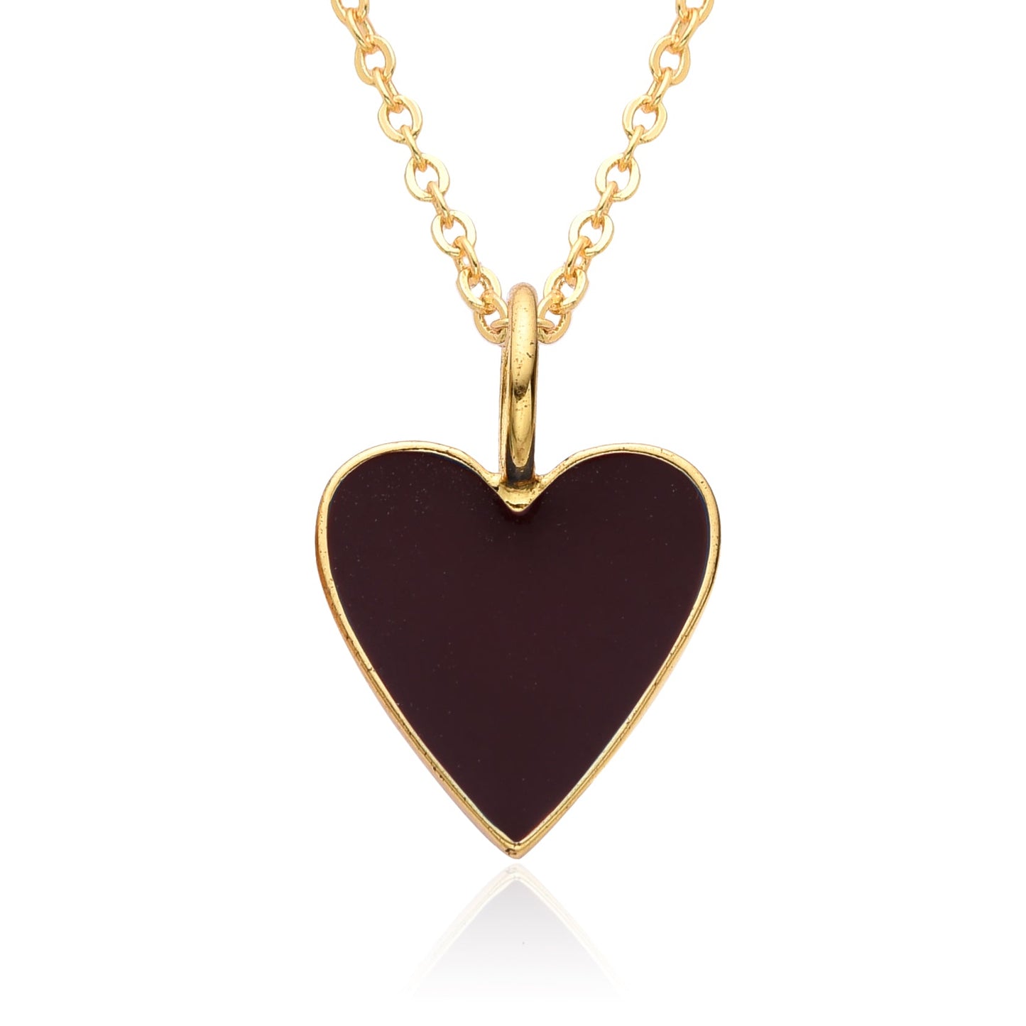 Collier Pendentif Cœur Émaillé Doré