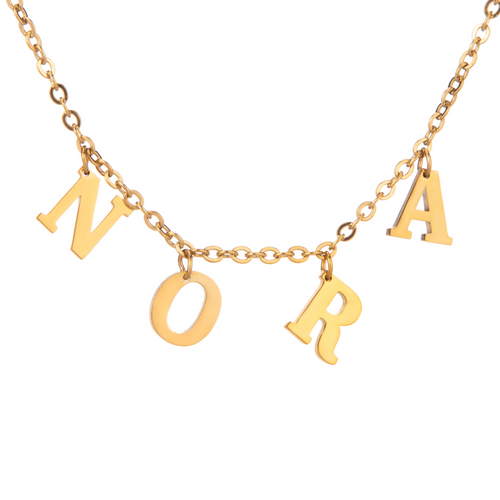 Collier Prénom Initiales Suspendues Personnalisé
