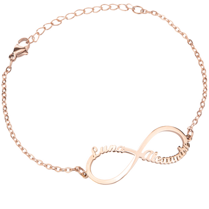 Bracelet 2 Prénoms Infini Éternité