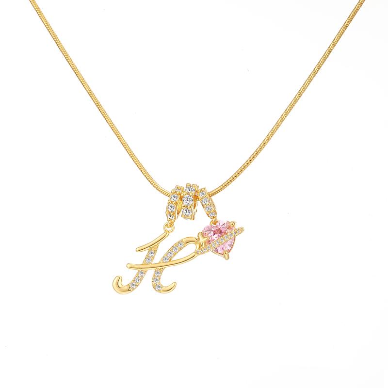 Collier Initiale & Charm Cœur
