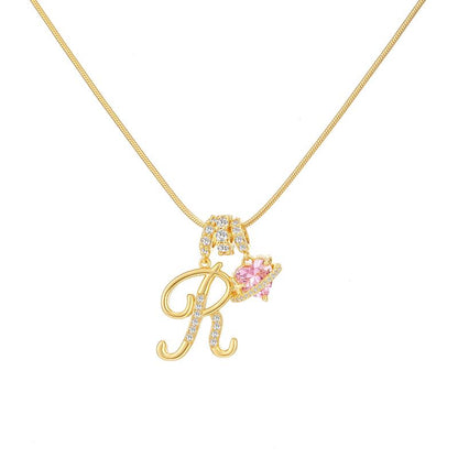 Collier Initiale & Charm Cœur