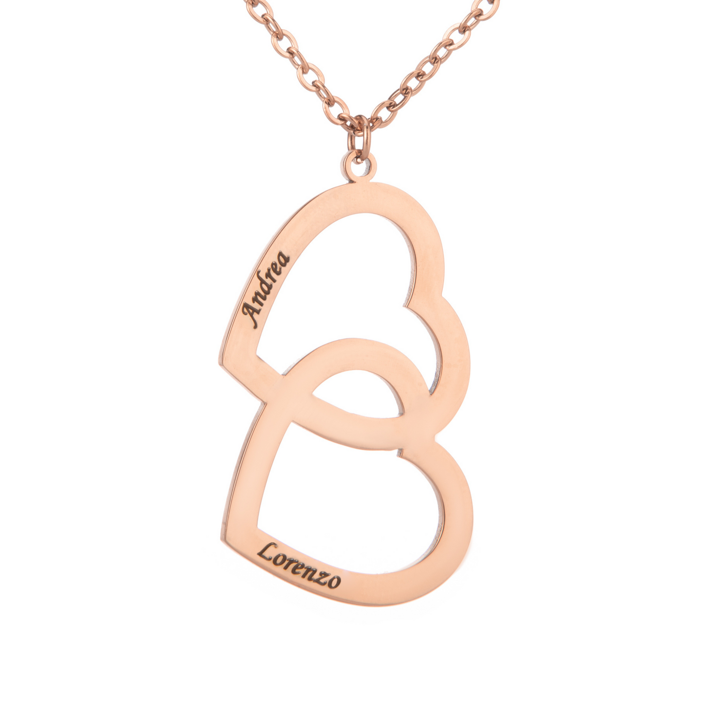 Collier Double Coeur Personnalisé Deux Prénoms