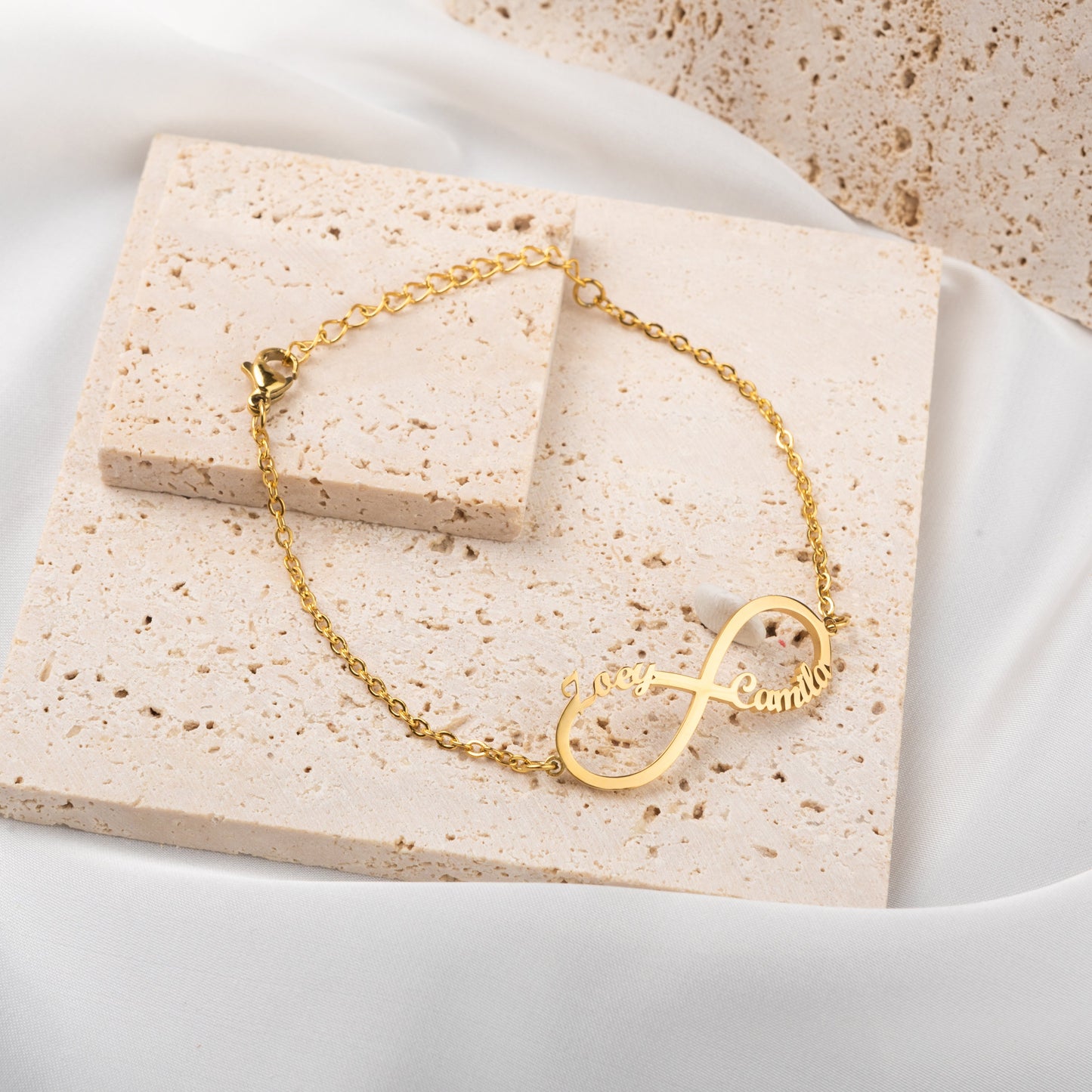 Bracelet 2 Prénoms Infini Éternité