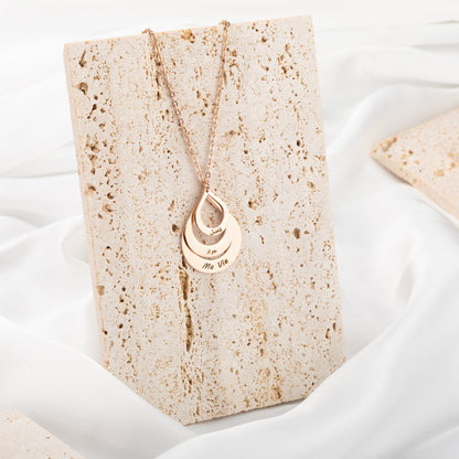 Collier Gouttes Prénoms – Jusqu’à 3 Noms Gravés