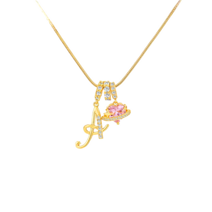 Collier Initiale & Charm Cœur