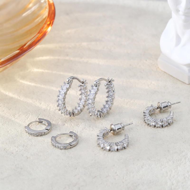 Boucles d'Oreilles Créoles Dorées — Lot de 3