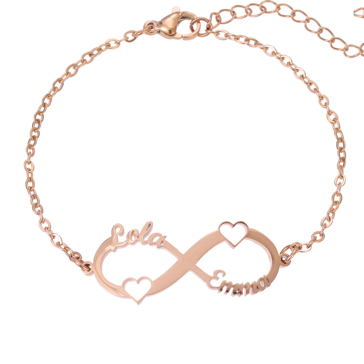 Bracelet Infini Double Coeur