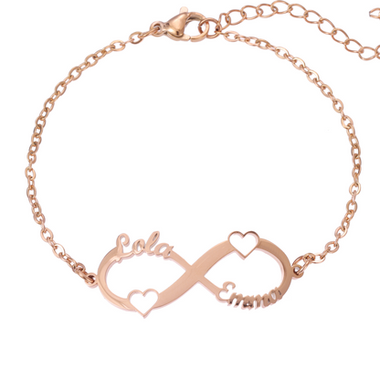 Bracelet Infini Double Coeur