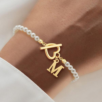 Bracelet Initiale & Cœur