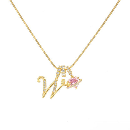 Collier Initiale & Charm Cœur