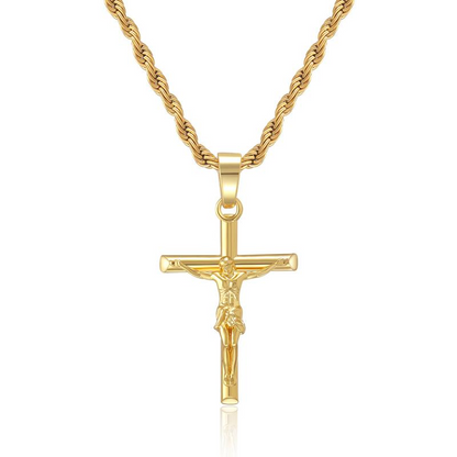 Collier Crucifix Doré 14K