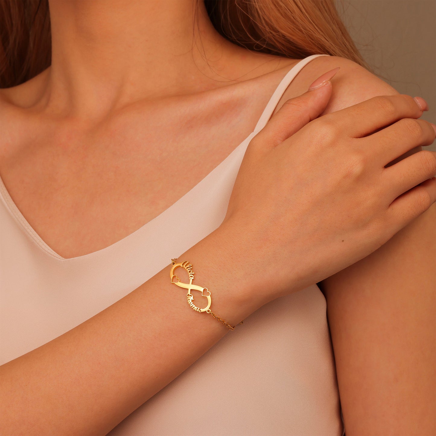 Bracelet Infini Double Coeur