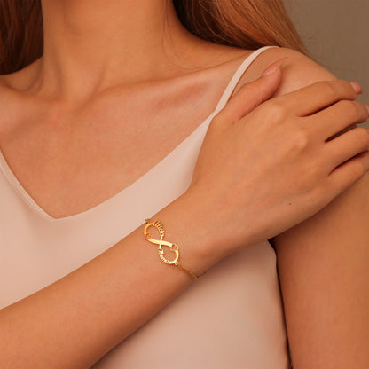 Bracelet Infini Double Coeur