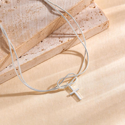 Bracelet Croix & Nœud d'Amour