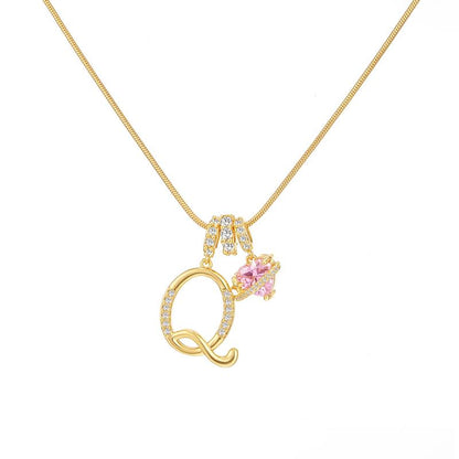 Collier Initiale & Charm Cœur