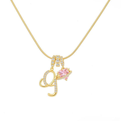 Collier Initiale & Charm Cœur