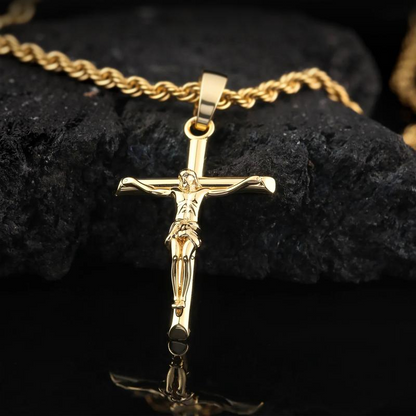 Collier Crucifix Doré 14K