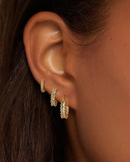 Boucles d'Oreilles Créoles Dorées — Lot de 3