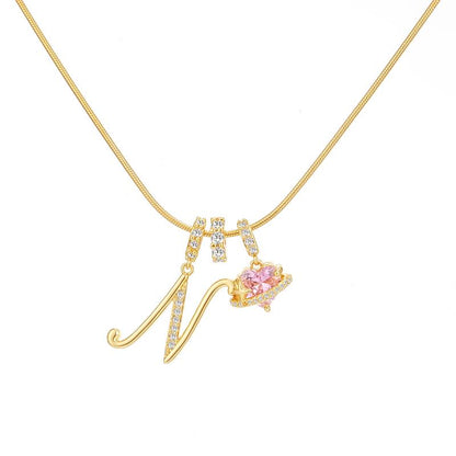 Collier Initiale & Charm Cœur