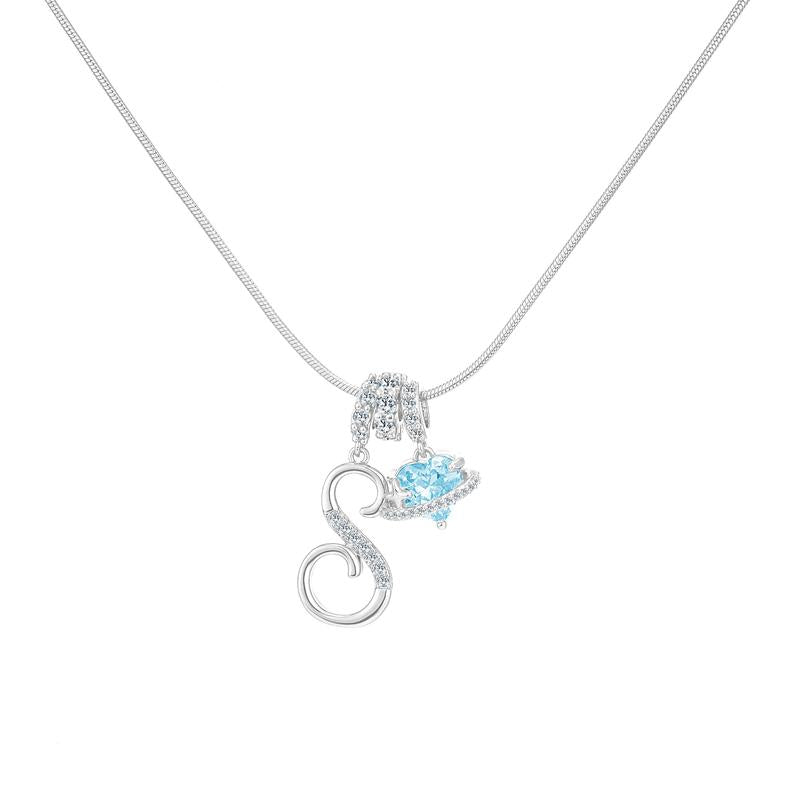 Collier Initiale & Charm Cœur