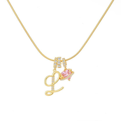 Collier Initiale & Charm Cœur