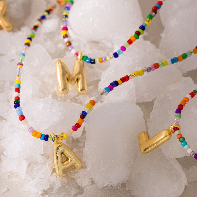 Collier Initiale Colorée