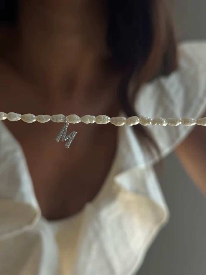 Collier Grain de Riz Initiale