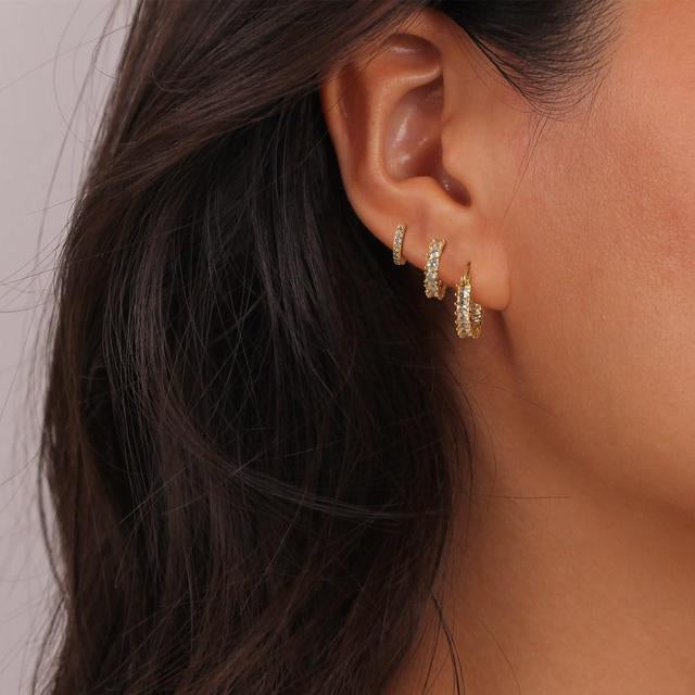 Boucles d'Oreilles Créoles Dorées — Lot de 3