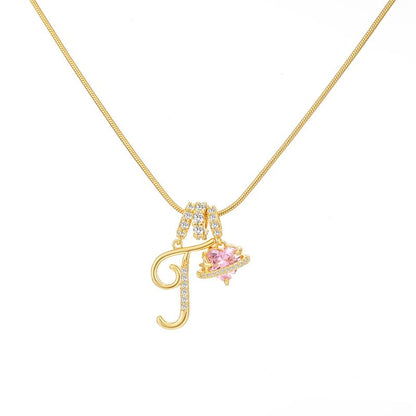 Collier Initiale & Charm Cœur