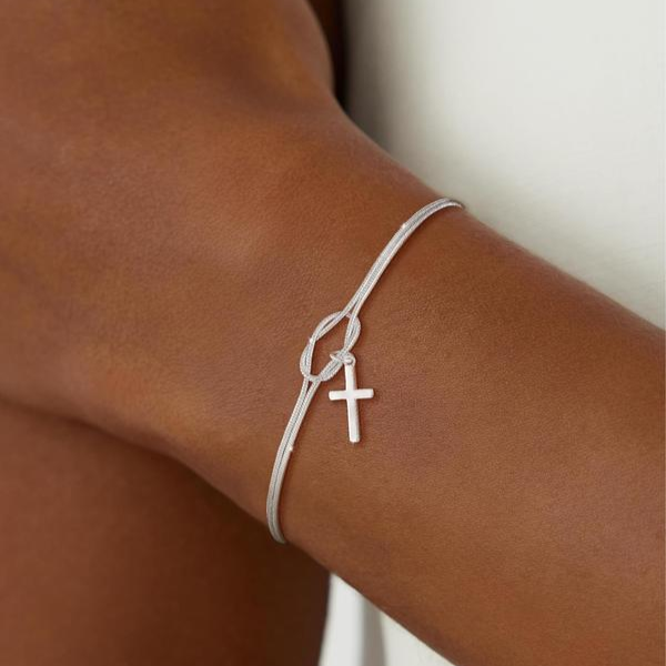 Bracelet Croix & Nœud d'Amour