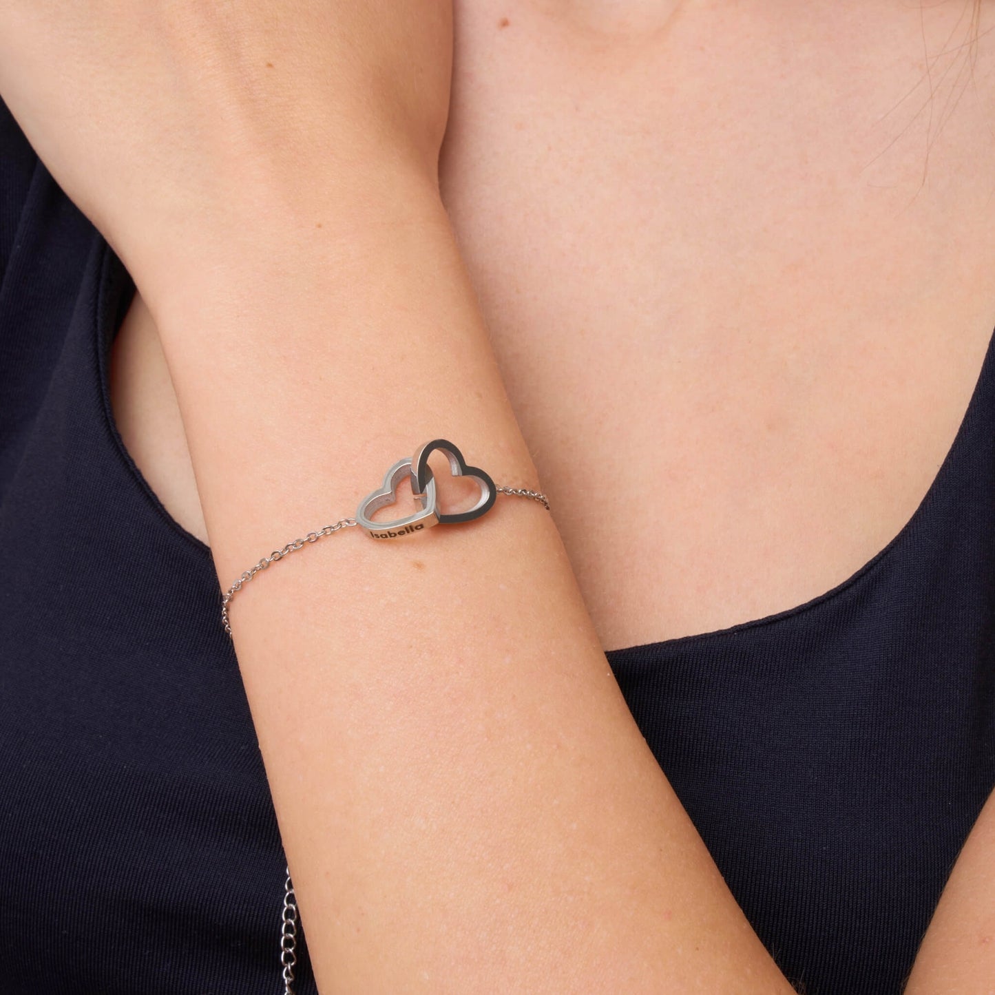 Bracelet Double Cœur Personnalisé