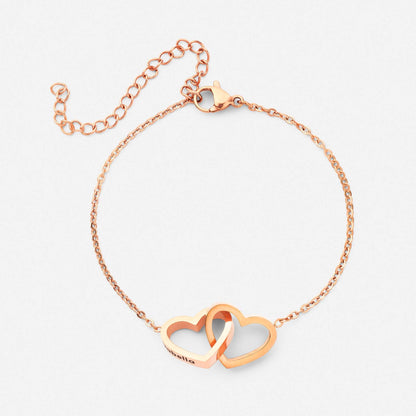 Bracelet Double Cœur Personnalisé