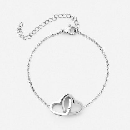 Bracelet Double Cœur Personnalisé