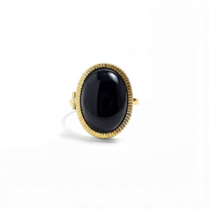 Bague Médaillon Personnalisée en Pierres Semi-Précieuses