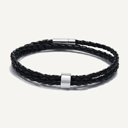Bracelet en Cuir Tressé Prénoms Personnalisés