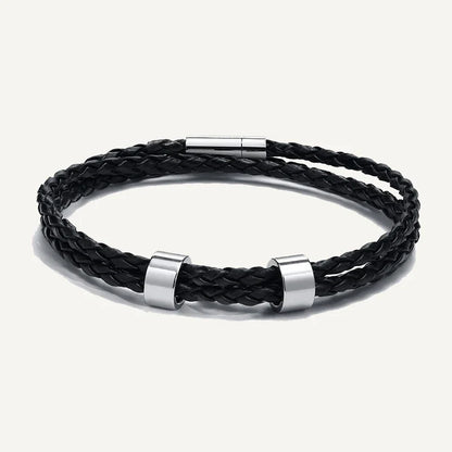 Bracelet en Cuir Tressé Prénoms Personnalisés
