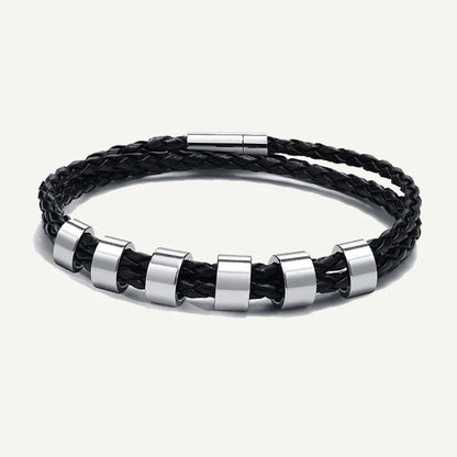 Bracelet en Cuir Tressé Prénoms Personnalisés