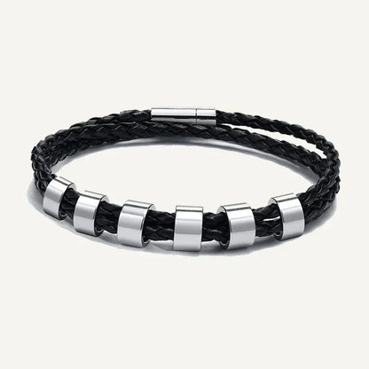 Bracelet en Cuir Tressé Prénoms Personnalisés