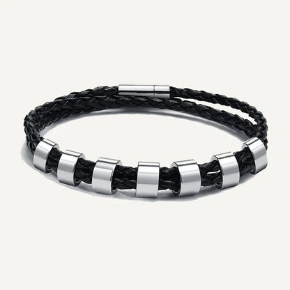 Bracelet en Cuir Tressé Prénoms Personnalisés