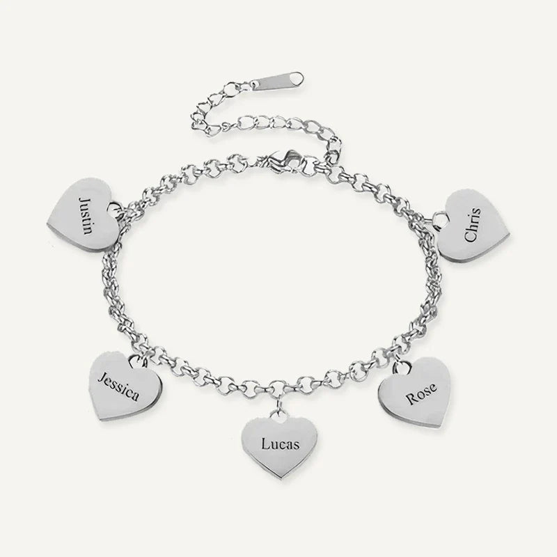 Bracelet Personnalisé Cœur Prénoms