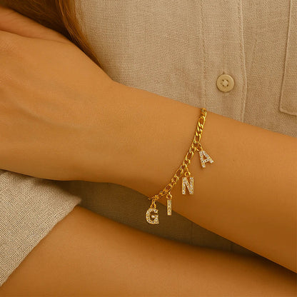 Bracelet Personnalisé Prénom Lettres Or