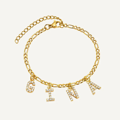Bracelet Personnalisé Prénom Lettres Or