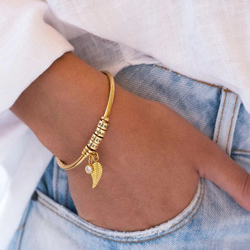 Bracelet Prénoms avec Pierre de Naissance