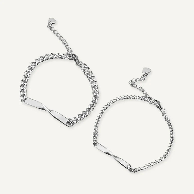 Bracelets Couple Personnalisés Prénoms et Date