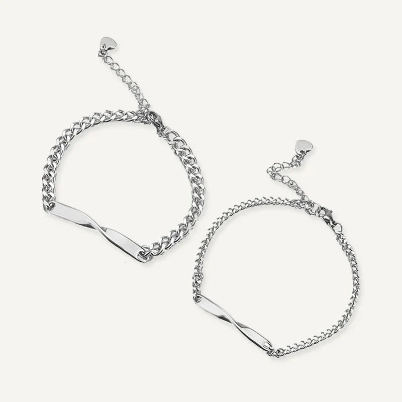 Bracelets Couple Personnalisés Prénoms et Date