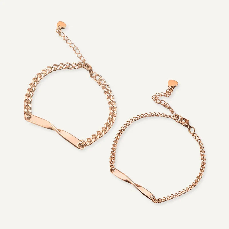 Bracelets Couple Personnalisés Prénoms et Date