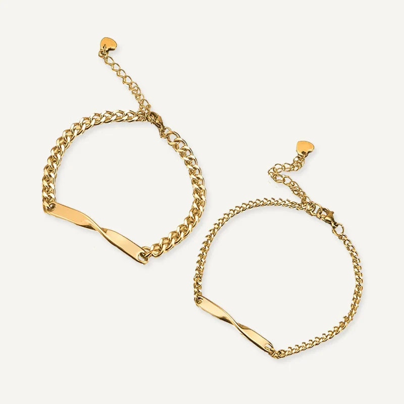 Bracelets Couple Personnalisés Prénoms et Date